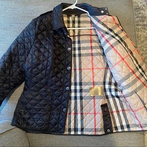 Women’s black Burberry quilted jacket